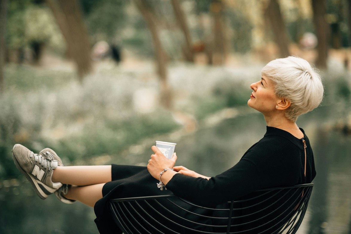 Preparing calming herbal tea to support wellness and reduce hot flashes during perimenopause